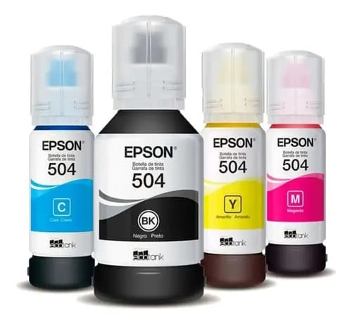 Pack X4 Tintas Epson 504 Para L14150 L4360 L6370 Negro/amarillo/magenta/cian
