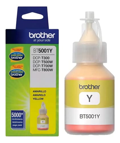 Cartucho De Tinta Brother Bt5001 Color Amarillo De 49 Ml