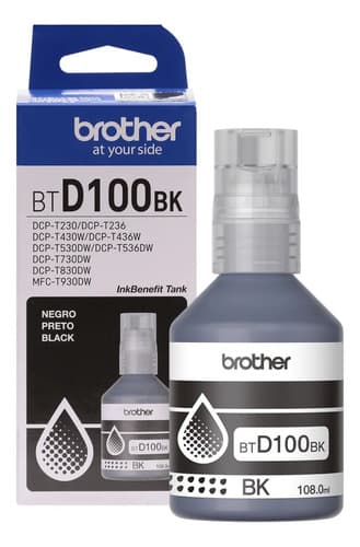 Tinta Para Impresora Brother Btd100bk Color Negro De 108 Ml