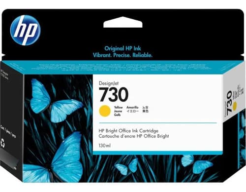 Cartucho De Tinta Hp 730 Amarillo 130 Ml