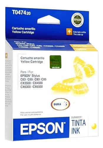 Cartucho Epson T047 Amarillo Tinta 8 Ml T047420 C65 Cx4500