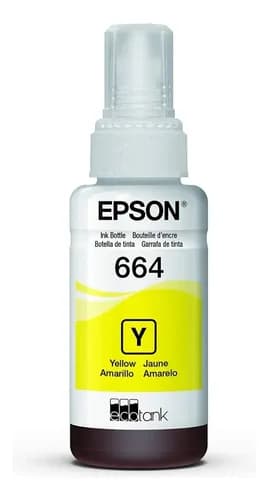 Tinta Para Impresora Epson T664120 Color Amarillo De 70ml