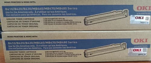 Tóner Oki 43979101 Negro Para Impresoras Oki B410 B420 B430 Mb460 Mb470 Mb480