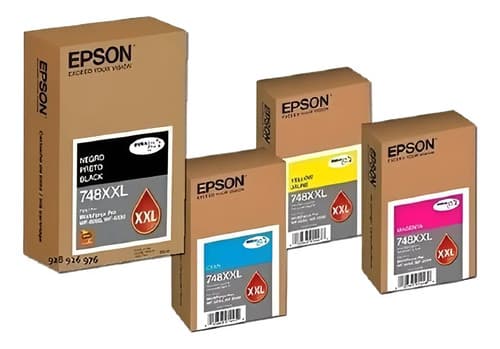 Combo Cartuchos Epson 748 T748 Xxl 4 Colores  Wf 6090 6590