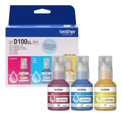 Tintas Brother Btd100 3 Pack De Botellas De Color Cian Magenta Y Amarillo 933060