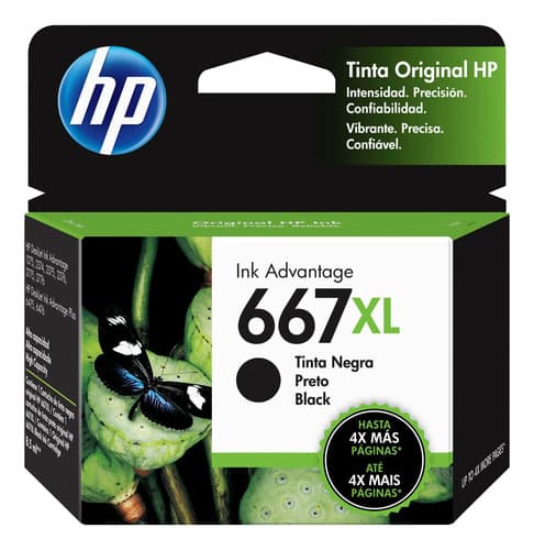 Hp 667xl Cartucho Color Negro 1275 2375 2775 2875 4135 4145