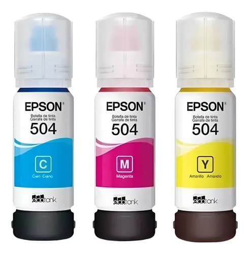 Tinta Epson 504 X3 Colores L4150 L4160 L6161 L6171 L6191 Cian, Magenta, Amarillo