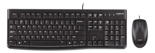 Kit De Teclado Y Mouse Logitech Mk120 Español Latinoamericano De Color Negro