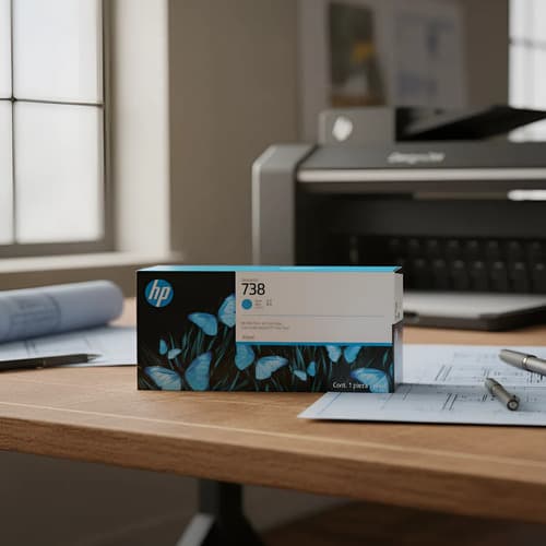 Cartucho De Tinta Hp 738 Designjet Cian De 300 Ml