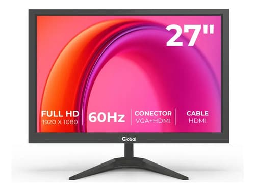 Monitor 27 Led Global Office Fhd 1920x1080 Hdmi Vga 60hz Vesa Negro