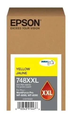 Cartucho De Tinta Epson 748xxl420 (vto 2020) Color Amarillo De 69 Ml