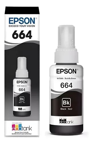 Botella Epson 664 Negra T664120 L200 L210 L355 L555 664 Negro