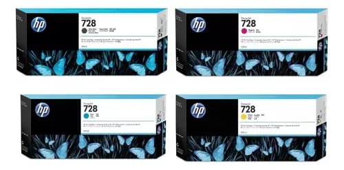 Combo Cartucho Hp 728 X 4 Color 300ml Negro Cian Magen Amari