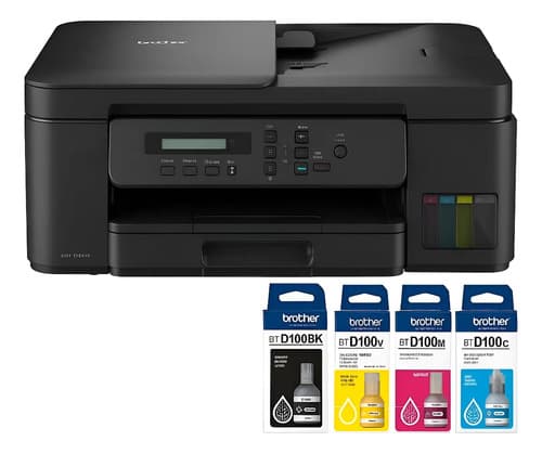 Impresora Multifuncion Brother Dcp T830dw + 4 Tintas Bt100 Blanco