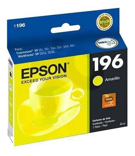 Cartucho Epson 196 Yellow Amarillo Xp401 411