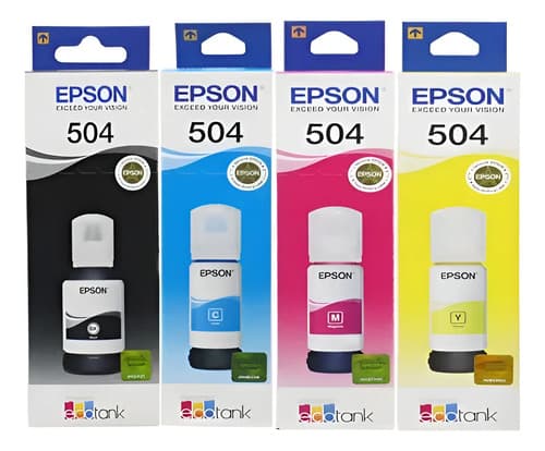 Kit De 4 Colores Tinta De Colores Epson T504 L4150 Combo Colors