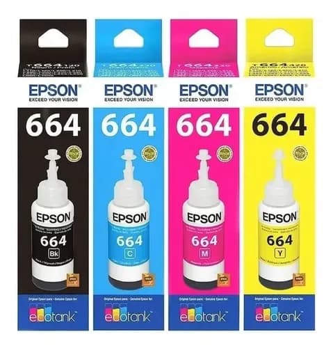 Combo Tinta Epson 664 L210 L220 L355 L365 L565 T664 Colores