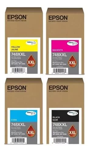 Cartucho De Tinta Epson T748xxl Color Negro, Cian, Amarillo Y Magenta De 409 Ml 4 Unidades