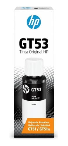 Botella De Tinta Hp Gt53 Negro 90 Ml Reemplazo Gt51