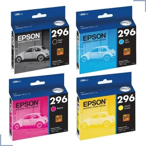 Cartucho De Tinta Epson 296 Color Negro/amarillo/magenta/cian De 16 Ml, 4 Unidades