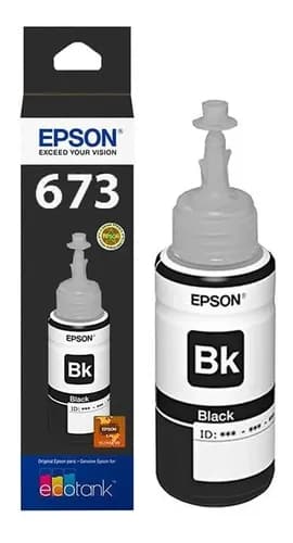 Tinta Epson 673 Negra T673120 L800 L810 L850 L1800 Negro