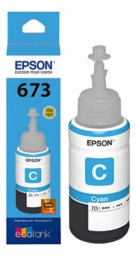 Tinta Epson 673 Cian  P/ L800 L810 L850 L1800 Orignal Cian Sí