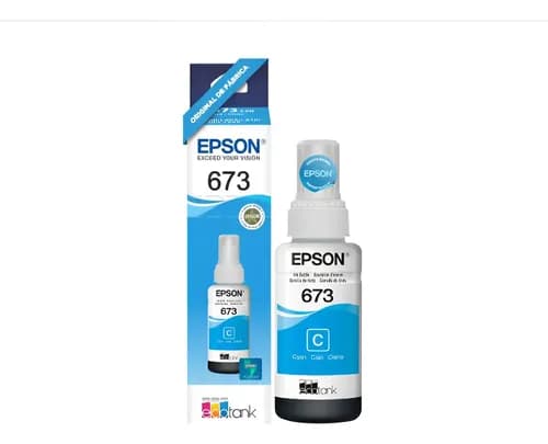 Recambio De Tinta Epson T673, Colores De Tinta Cian