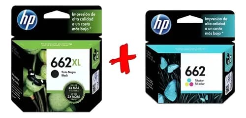 Combo Cartucho  Hp 662xl Negro + 662 Color Estandar Original