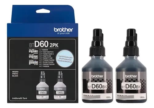Combo Tinta Brother D60 X2 T220 T420 T720dw T4500dw - 2 Botellas Negras