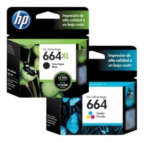 Combo De Tintas 664xl Negro Y 664 Tricolor F6v31al+f6v28al