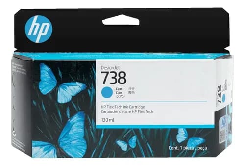 Cartucho De Tinta Hp 738 Designjet Cian De 130 Ml