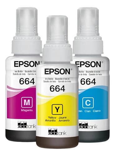 Tinta Epson 664 3 Colores L110 L200 L350 L355 L1300 Tinta Colorida