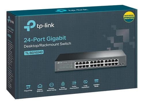 Switch Tp-link Tl-sg1024d 24 Puertos Gigabit Para Escritorio / Montaje En Rack