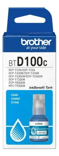 Botella De Tinta Brother Btd100c Cyan Ultra Yield Cian