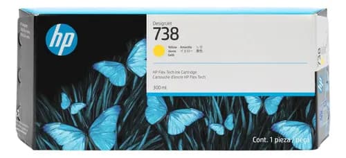 Cartucho De Tinta Designjet Hp 738 De 300 Ml, Amarillo