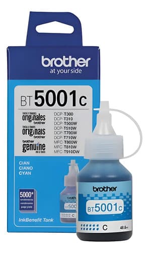Tinta Brother Bt5001 Cian T300 T500 T700 T800 Original Cian Sí
