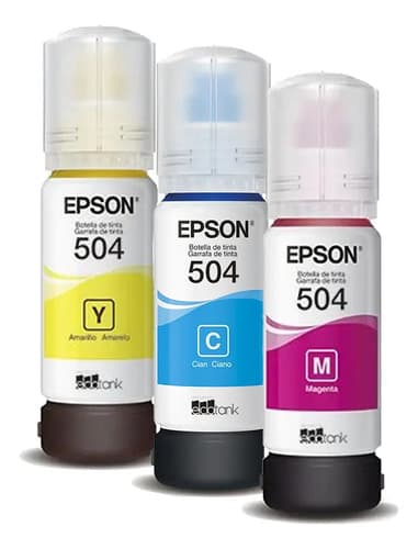 Tinta Epson 504 X3 Colores L4150 L4160 L6161 L6171 L6191 Cian, Magenta, Amarillo