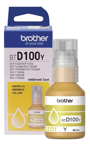 Tinta Brother Btd100y Color Amarillo Serie Inkbenefit