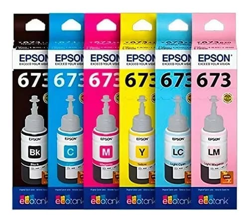 Epson Kit De 6 Tintas T673 Para L800 L805 L810 L850 L1800