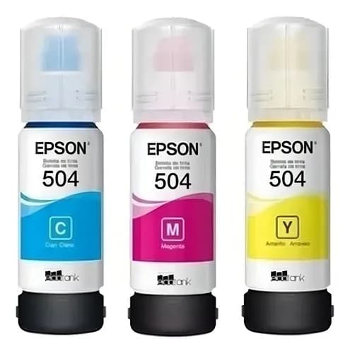 Kit 3 Tintas Impresora Epson 504 Amarillo Cian Magenta - Mix