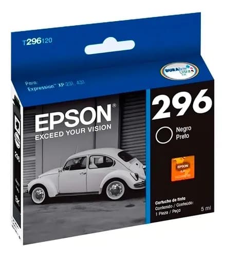 Cartucho De Tinta Epson Epson 296 Color Negro De 4 Ml