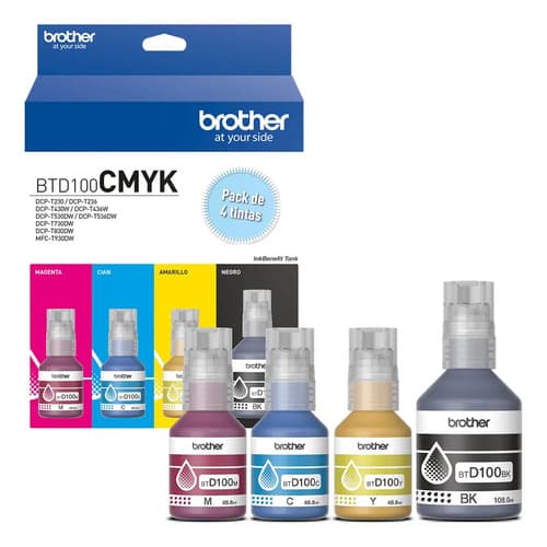 Brother Kit Colores Tinta Cian Magenta Amarillo Negro Botell Cian Magenta Amarillo Negro