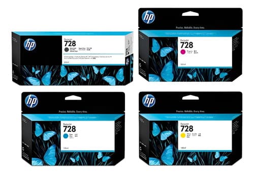 Combo Cartuchos Hp 728 130ml Colores + 728 300ml Negro
