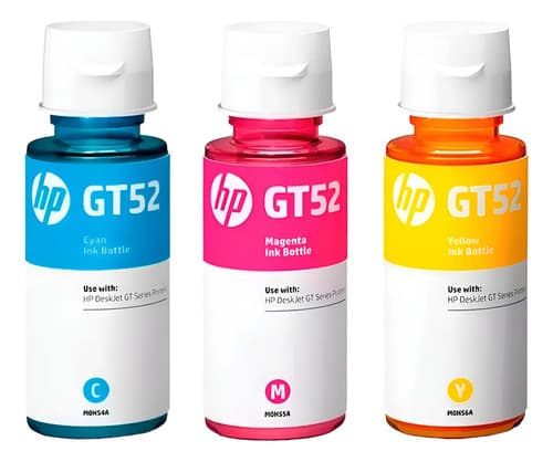 Combo Tinta Hp Gt52 315 415 515 520 530 580 720 750 Original Cian, Magenta, Amarillo
