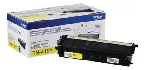 Cartucho De Tóner Tn419y Amarillo P/ L8360cdw / L8900cdw. Rendimiento 9000 Páginas Al 5%.