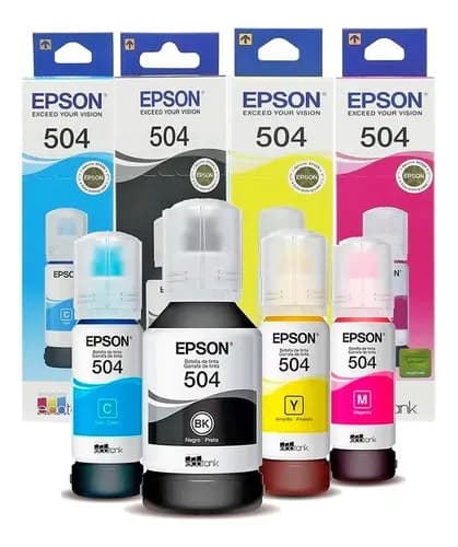 Kit De Colores De Tinta Epson L4150 L4160 L6161 L6171 Negro, Cian, Amarillo Y Magenta Negro, Cian, Amarillo, Magenta