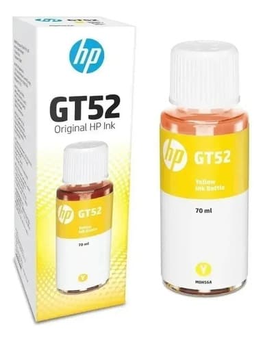 Botella De Tinta Hp Gt52 Amarillo M0h56al Pack 4 Unidades
