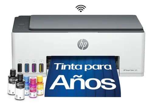 Impresora Multifuncional Hp Smart Tank 580 Sistema Continuo A Color Wi-fi 1f3y2a Blanco