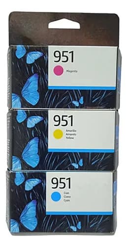 Kit 3 Cartuchos Tinta Para Hp 951 Colores 8100 8600