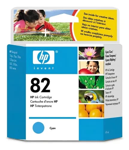 Cartucho De Tinta Hp 82 Cyan De 69 Ml Para Designjet